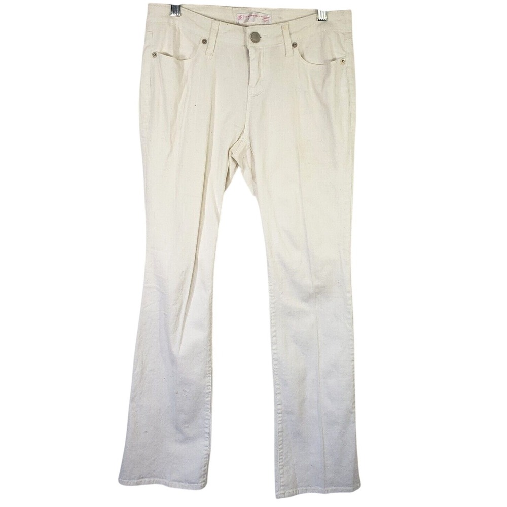 No Boundaries Jeans Womens 7 White Cotton Stretch Zip-Fly Straight Leg Retro Y2K